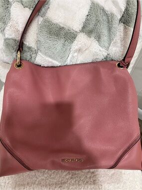 Michael Kors Rose Dust Leather Shoulder Hobo